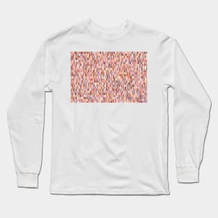 Peach, salmon and coral, pink shades, geometric pieces print Long Sleeve T-Shirt